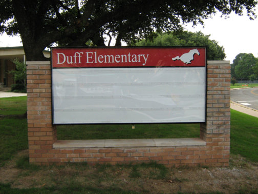 Custom School Signs in Dallas | Hancock Sign Company | Duff Elementary’s School Sign.