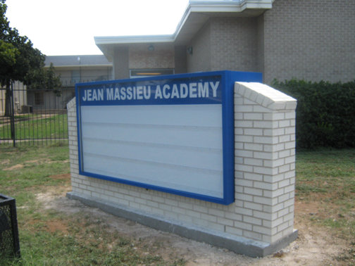 Custom Signs in Dallas Area | Hancock Sign Company | Massieu Academy’s School Sign